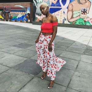 Floral Polka Dot Palazzo Pants